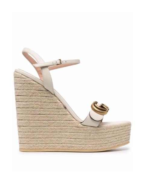 Leather Wedge Espadrille Sandals