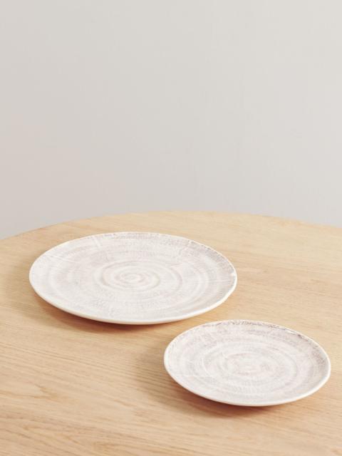 Brunello Cucinelli Set of two glazed ceramic plates Off-white