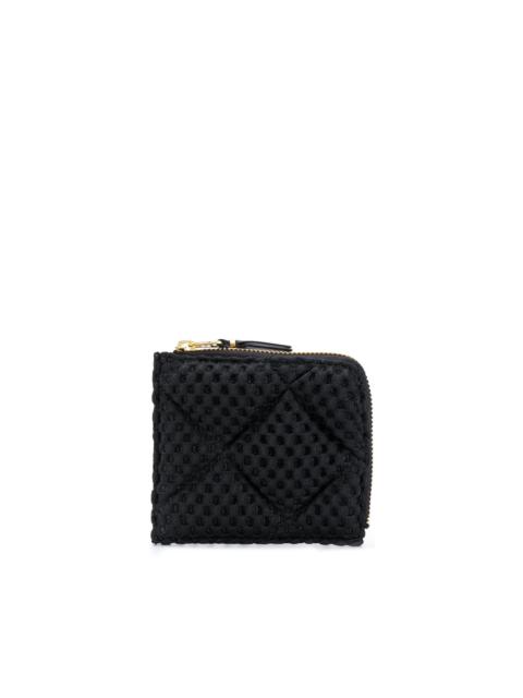 black quilted wallet