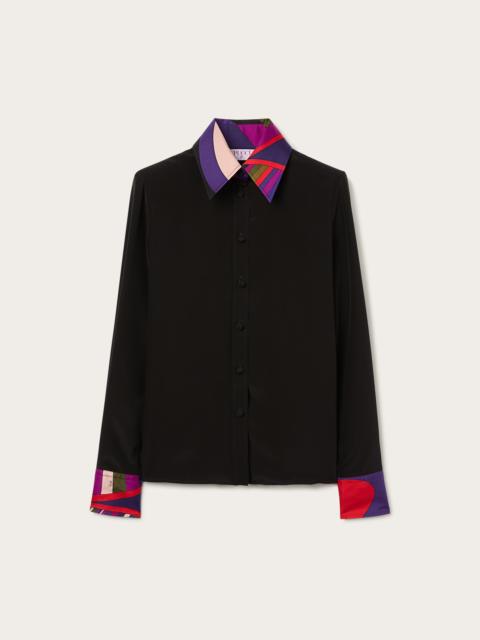 PUCCI CRÊPE DE CHINE SHIRT WITH PRINTED DETAILS