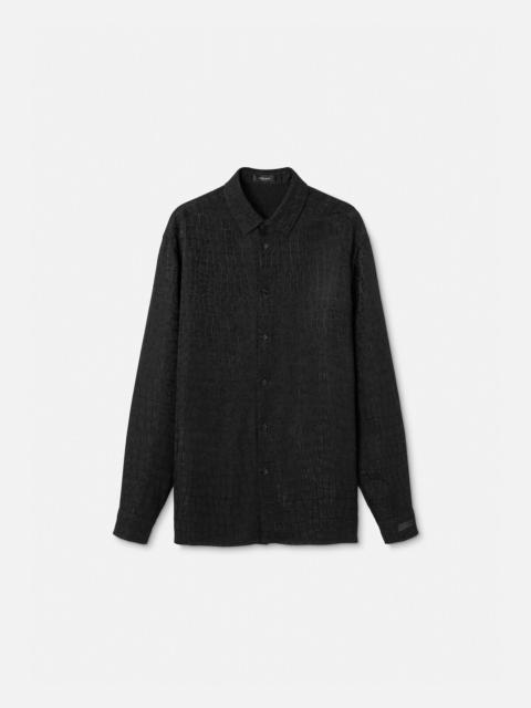 VERSACE Croc-Effect Jacquard Shirt