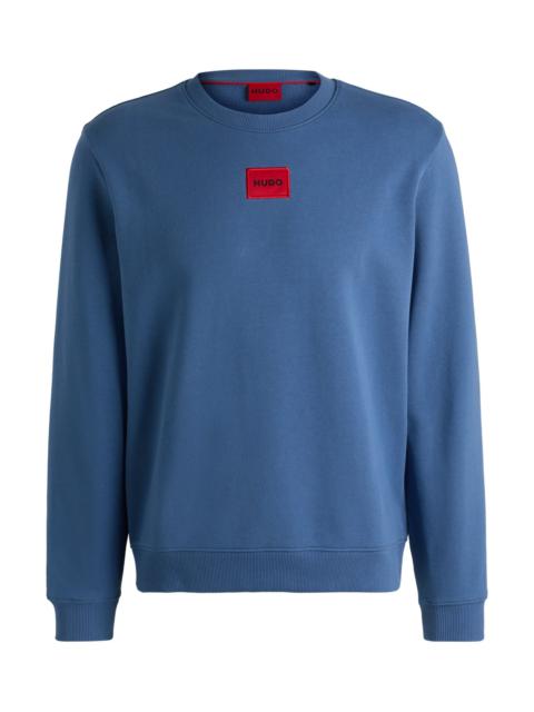 HUGO COTTON-TERRY REGULAR-FIT SWEATSHIRT WITH LOGO LABEL