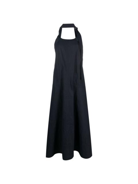open-back flared long dress