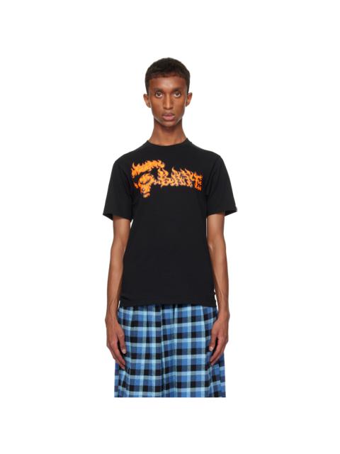 A BATHING APE® Black & Red Flame Ape Face T-shirt