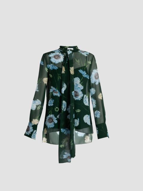 Erdem FLORAL SILK VOILE LONG SLEEVE SHIRT