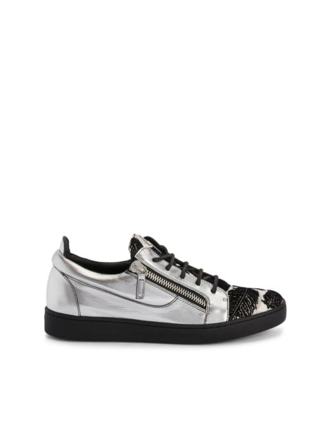 Giuseppe Zanotti Frankie leaf-embroidered leather sneakers