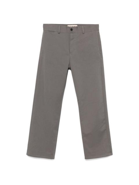 gabardine-weave trousers