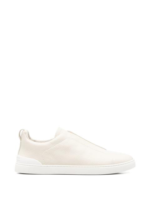 ZEGNA Zegna Triple Stitch Grained Leather Sneakers