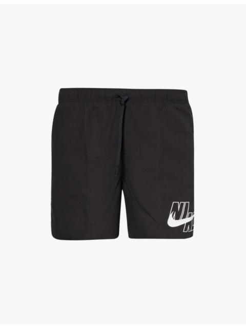 Nike "Logo Slide 5"" Volley drawstring waistband straight leg regular-fit swim shorts"
