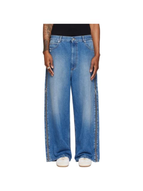 LU'U DAN Blue Side Zip Jeans