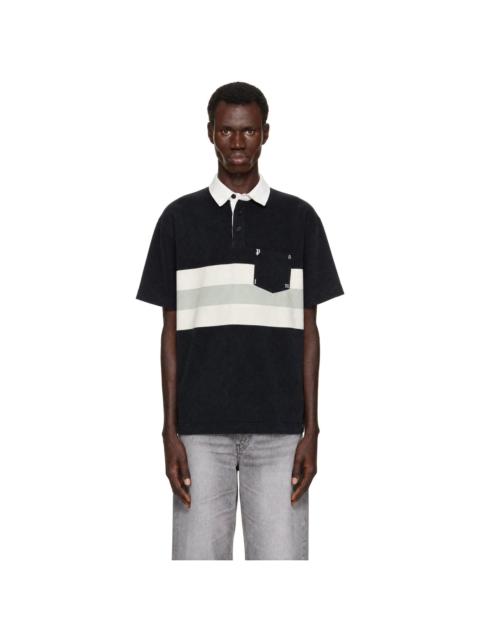 Palm Angels Black Palm Type Stripe Loose Polo