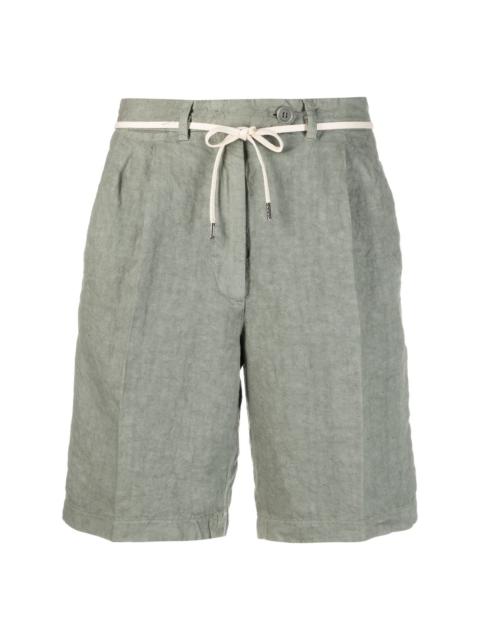 tie-waist linen shorts