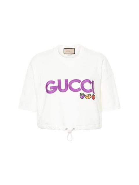 GUCCI embroidered-logo jersey T-shirt