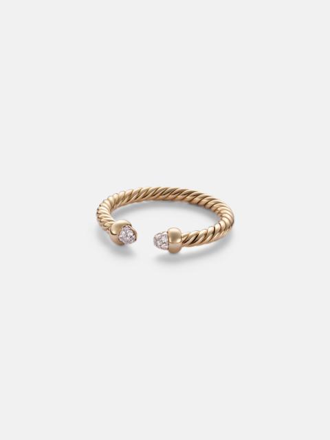 DAVID YURMAN Cablespira® Micro 18kt gold ring with diamonds