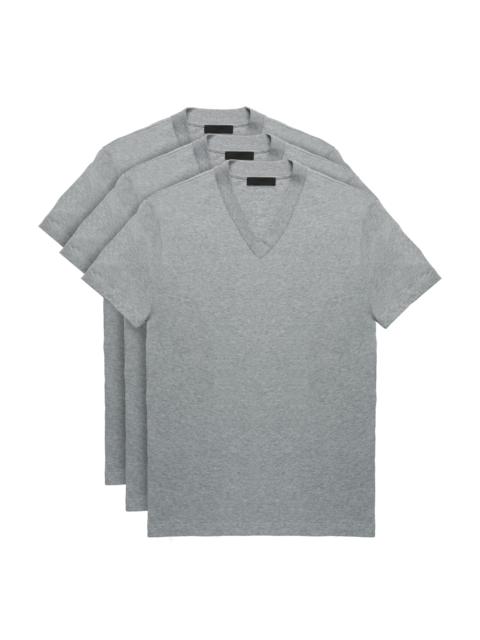 Prada Three Pack Cotton Jersey T-Shirts