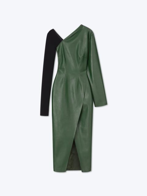 Nanushka NAMI - Asymmetric dress - Pine green/black
