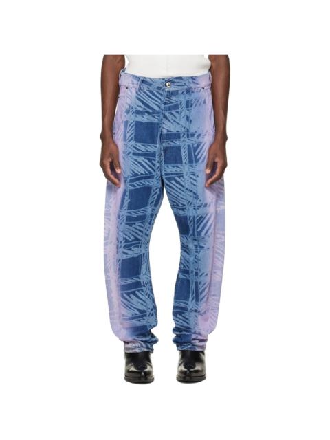 Vivienne Westwood Blue & Purple Buckle Back Jeans