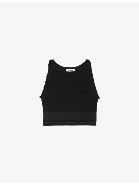 Sandro Sleeveless Cropped Knitted Top