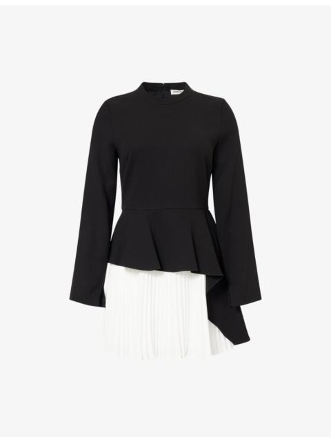 Amberly Pleated Woven Mini Dress