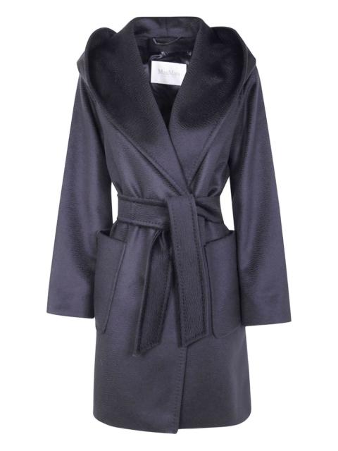 hooded belted coat