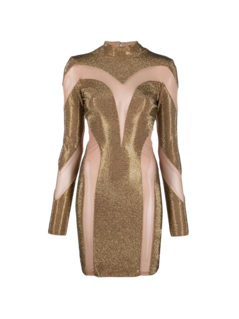 crystal-embellished panelled dress