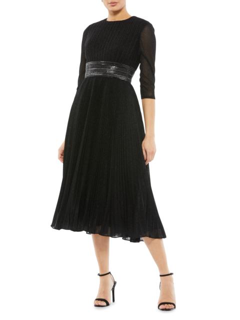 MAC DUGGAL Women's Pleated Belted Cocktail Dress - Black