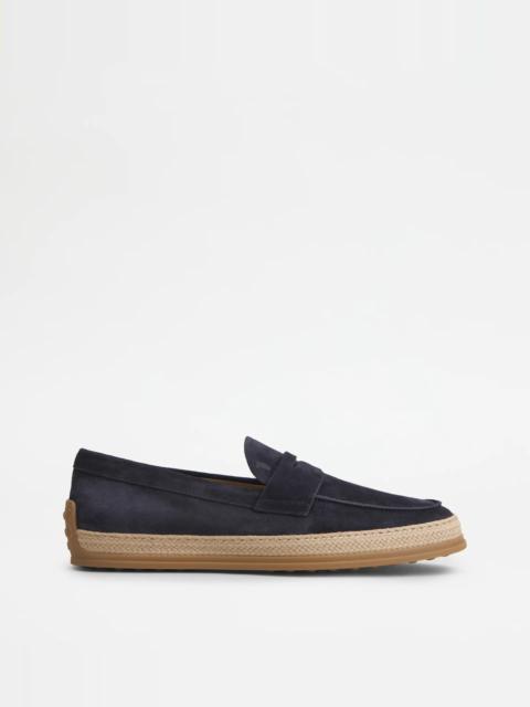 Tod's LOAFERS IN SUEDE - BLUE
