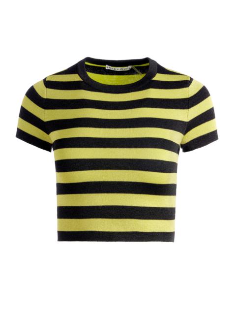 Alice + Olivia CIARA STRIPE METALLIC PULLOVER