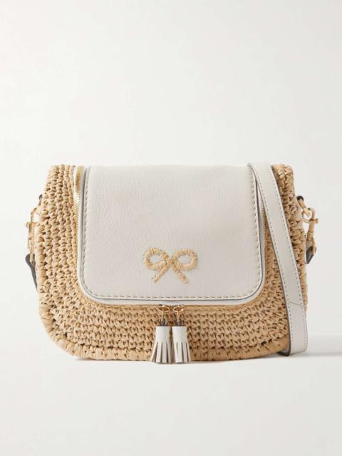 Anya Hindmarch Vere small leather and raffia shoulder bag
