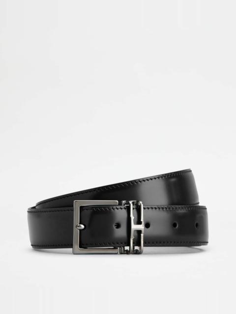 Tod's REVERSIBLE BELT IN LEATHER - BROWN