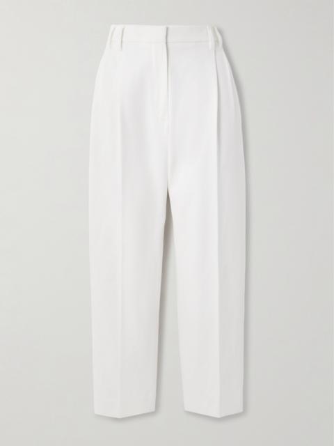 Brunello Cucinelli Pleated Cotton-blend Twill Tapered Pants