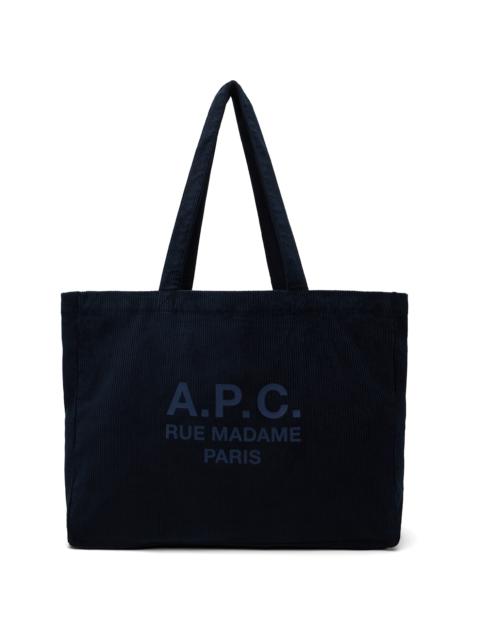 A.P.C. Navy Diane 'Rue Madame' Shopping Tote