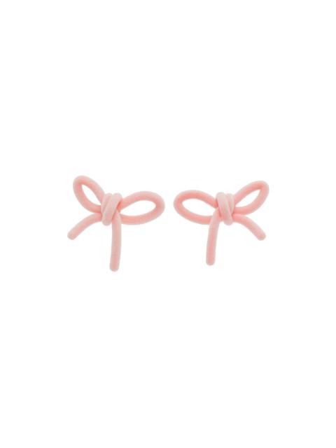 SHUSHU/TONG SSENSE Exclusive Pink YVMIN Edition Velvet Bow Earrings