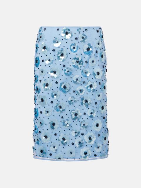 ROTATE Floral embellished high-rise miniskirt