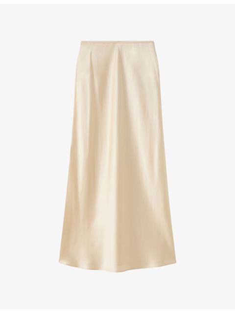 JOSEPH Isaak Elasticated-Waist Silk Midi Skirt