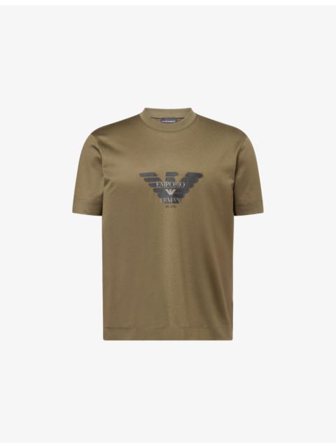 EMPORIO ARMANI Faded Logo-Print Cotton-Jersey T-Shirt