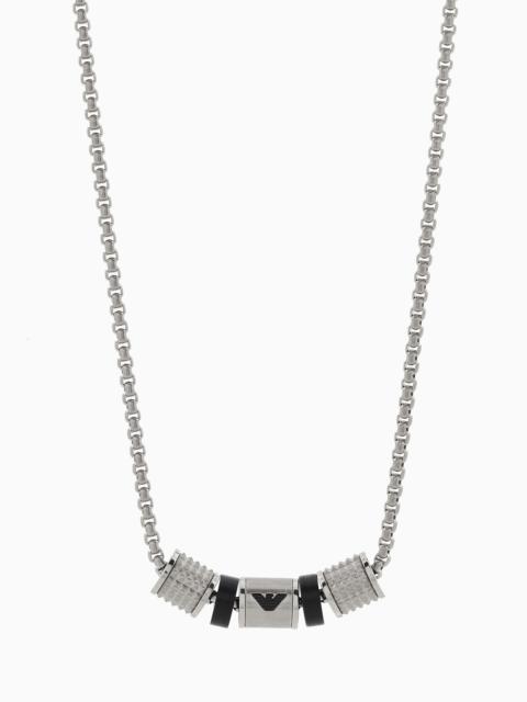 EMPORIO ARMANI Onyx Rondelle Necklace