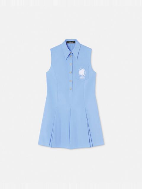 VERSACE Embroidered Cameo Logo Shift Midi Dress