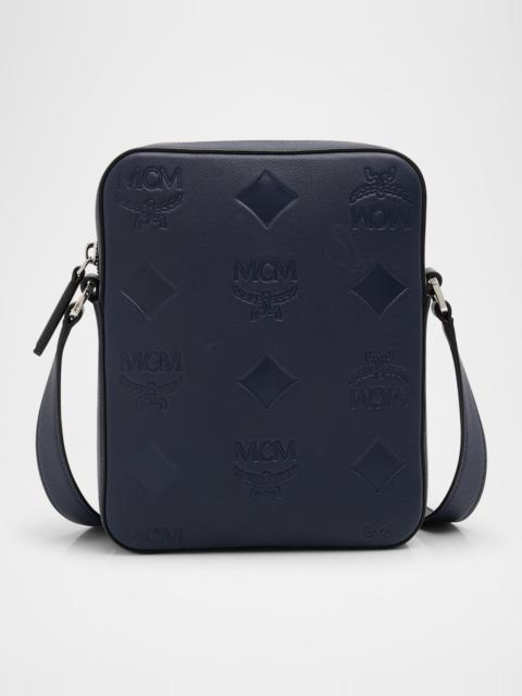 MCM Men's Klassik Monogram Embossed Leather Crossbody Bag