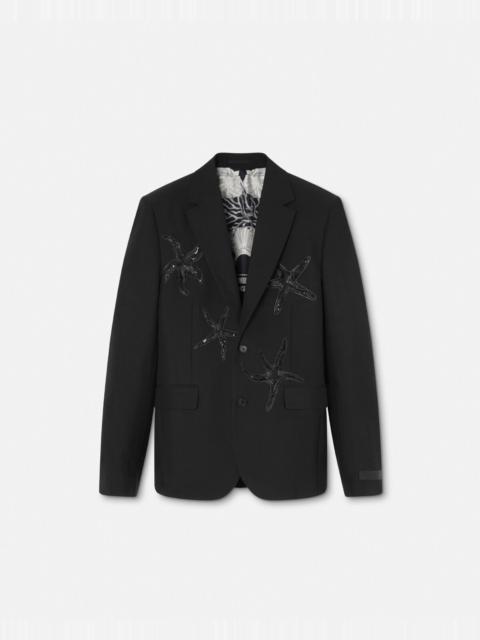 VERSACE Embellished Mohair-Blend Blazer