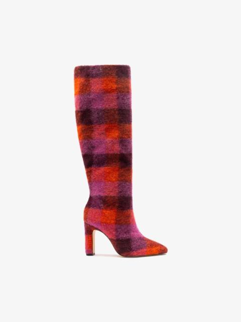 Larroudé Cindy Hi Boot Plum Printed Felt