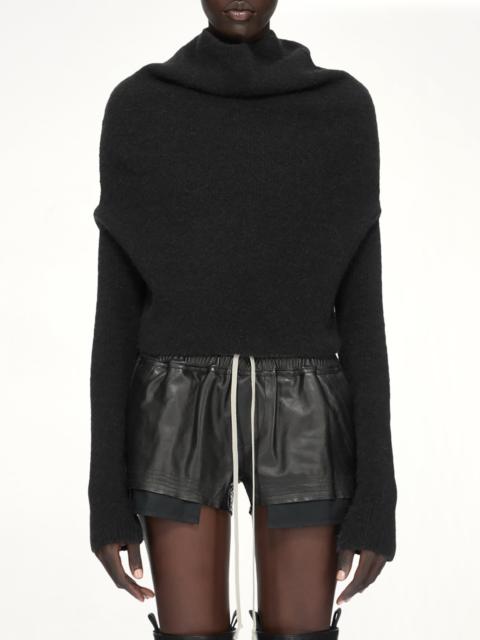 Rick Owens Alpaca Knit LS Cowl in Black