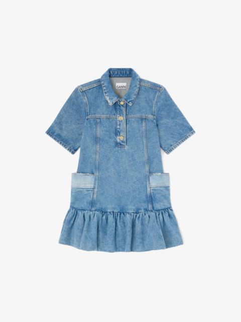 GANNI DRESS IN PATCHWORK DENIM