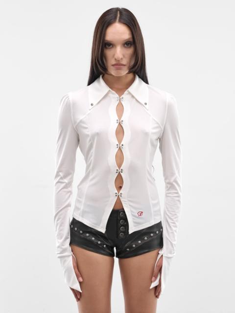 DIDU White Cut-Out Hook Blouse