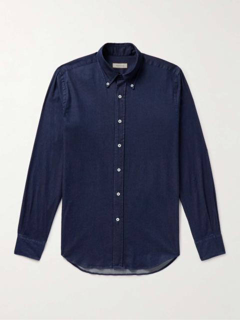 Canali Button-Down Collar Cotton-Blend Chambray Shirt