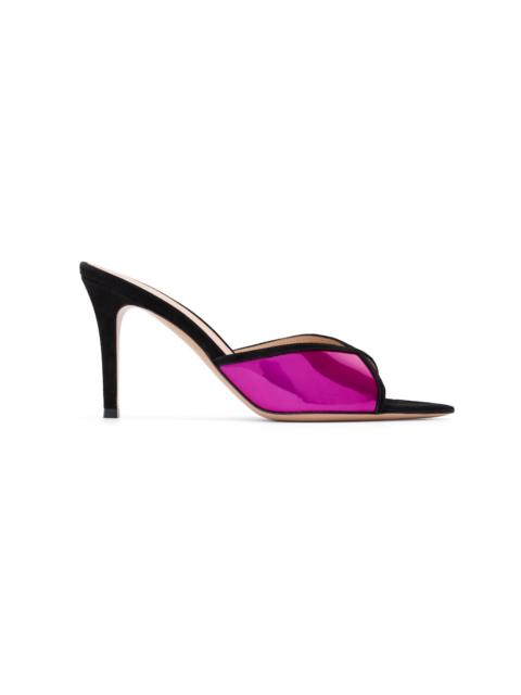 Gianvito Rossi Purple & Black Confetti Mule Heeled Sandals