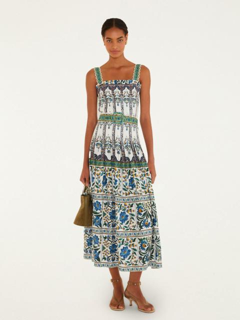 FARM RIO Off-White Manoela Belted Lenzing Ecovero Euroflax Maxi Dress