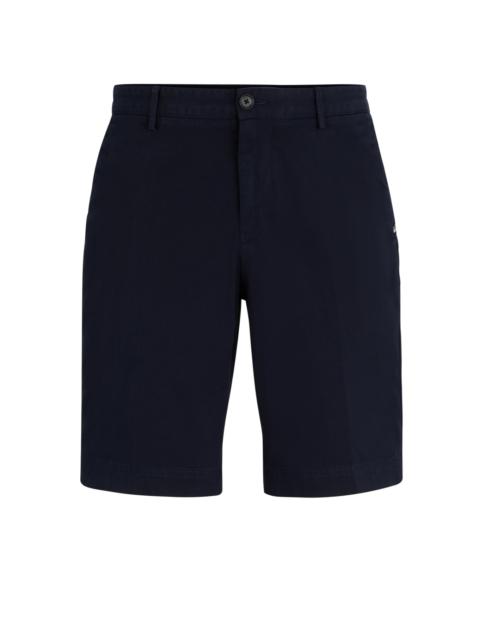 BOSS SLIM-FIT SHORTS IN STRETCH-COTTON GABARDINE