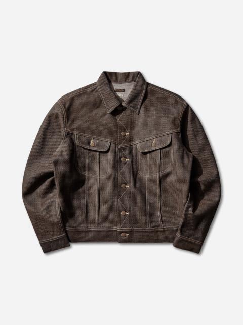 Kapital Men's Century Denim Westerner Regular Jacket (Kakishibu Dye) Persimmon / Indigo