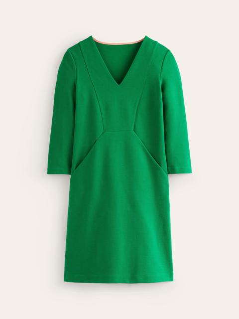 BODEN Bronte Ottoman Dress-Rich Emerald